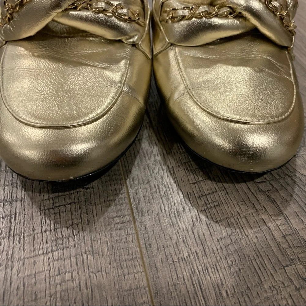 Chanel Metallic gold Leather Braided Chain Mule - Picture 5 of 11